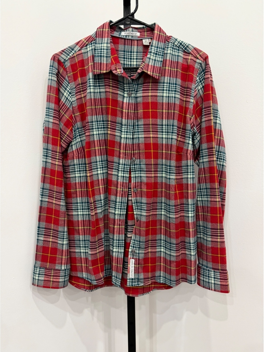 Toad&Co Women's Plaid Organic Cotton Button-Up Shirt Medium
